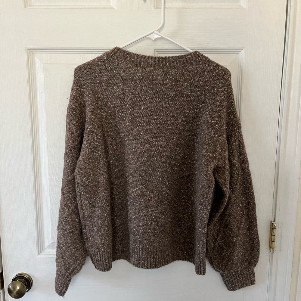 Lucky Brand Heathered Brown Sweater - Picture 3 of 5